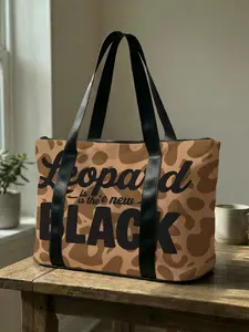 1 piece of Leopard Print Themed Handbag, Large Capacity Travel Duffel Bag, Portable Overnight Bag, Fashionable Travel Bag, Yoga Gym Bag, Portable Crossbody Bag with Shoe Storage Compartment