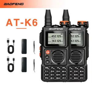 Baofeng Portable Two-Way Radio At-K6, walkie talkie, Aviation Band Wireless Frequency Duplication, Multi-Band C Type Amateur Radio, Dual-Directional Communication, usb