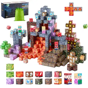 VEVOR Magnetic Blocks, 150 PCS Dark Castle Set, Magnetic Building Cubes for Kids, STEM Montessori Sensory Toys for Christmas Birthday Gift, Construction Stacking Toy for 3+ Years Old Boys Girls