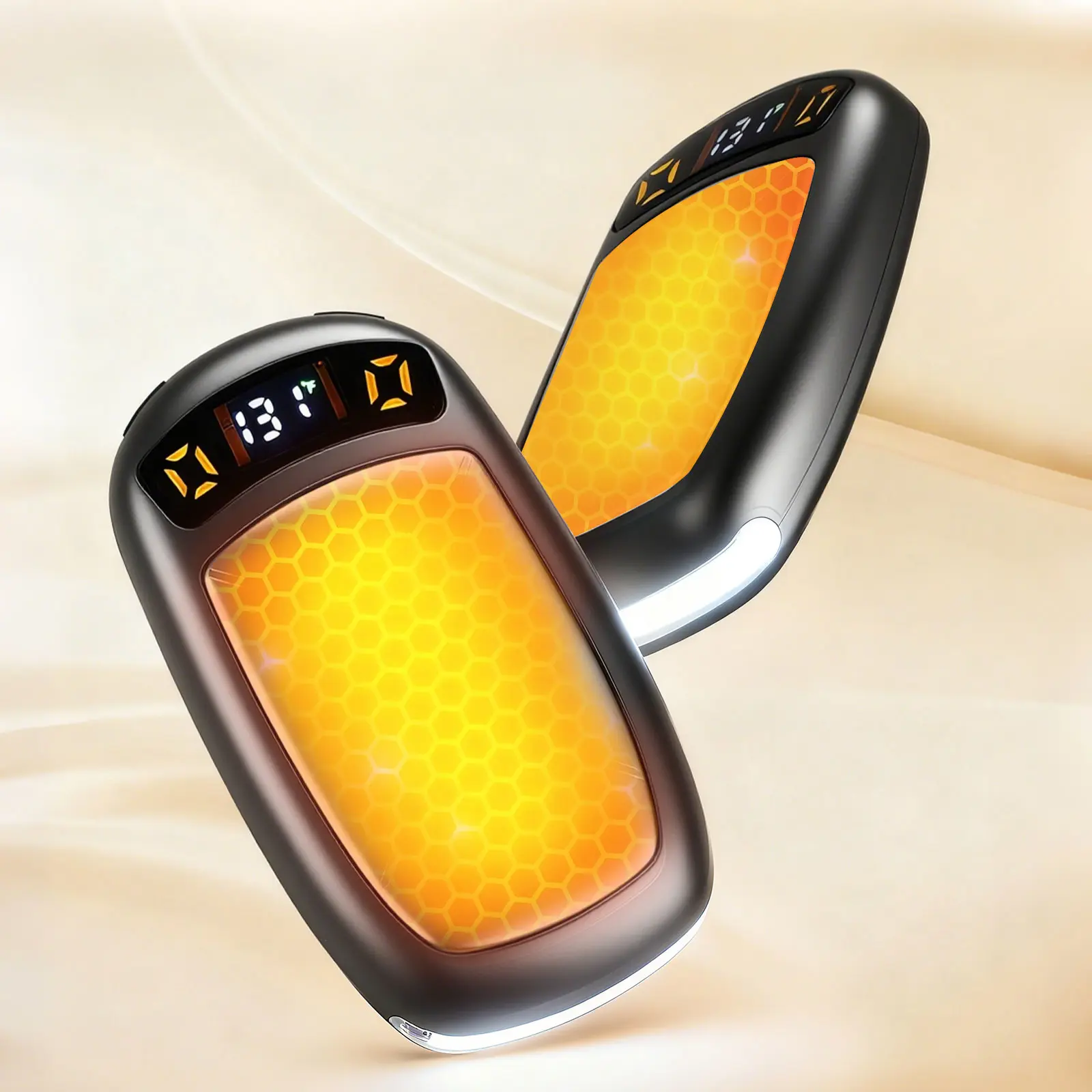 Emergency Rechargeable Hand Warmers with COB Light, 2 Pack Portable Magnetic Electric Hand Warmers, 12hrs Long-Lasting Warmth, Double-Sided Heating, Pocket Size, Outdoor Heater, Winter Gifts for Women & Men summergarden