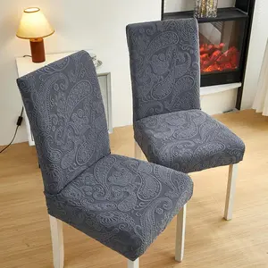 Stretch Jacquard Dining Chair Covers, Parson Chair Slipcovers for 4/6/8 Sets, Removable and Washable, Ideal for Restaurant, Party, Kitchen and Home Decor