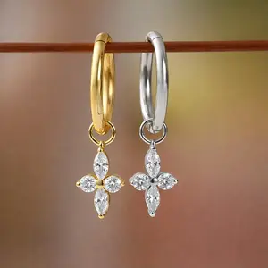 18G/16G Titanium Dangle Huggie Hoop, Cartilage/Conch/Helix Hoop Earring, Rook piercing • Conch Piercing