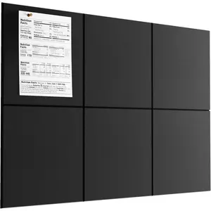 Large Cork Board for Wall 36" x 24", Black Bulletin Board, 6 Pack Felt Wall Tiles with Pushpins, Cork Boards for Office Pin Board Tack Board Cork Boards