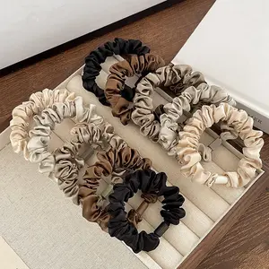 Five-Color Hair Bands Seamless PonytailFixator No Damage Thick Elastic Scrunchies forWomen Girls Men Hair Accessories DurableNeutral Colors High Stretchability Ruched Tie Back Boho Appeal Soft Comfortable Multipurpose Use