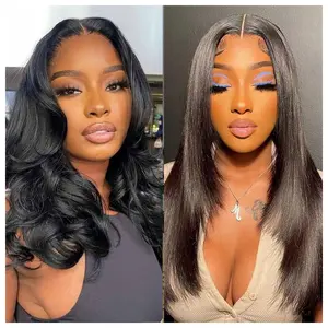 [Combo sale 18"&18"] 13x4 Lace Front Wigs Human Hair Wigs Body Wave Wig and Straight Hair Wig 180% Density for Woman