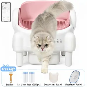 Premium Edition | ECORUI Self-Cleaning Litter Box with FREE APP, Smart Health Alerts & Advanced Safety Monitoring | Open-Top, 10.5L Bin