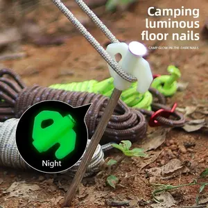 Outdoor ground pegs for camping, canopy tent pegs, wind rope pegs, butterfly-shaped straight hook plastic glow-in-the-dark ground pegs