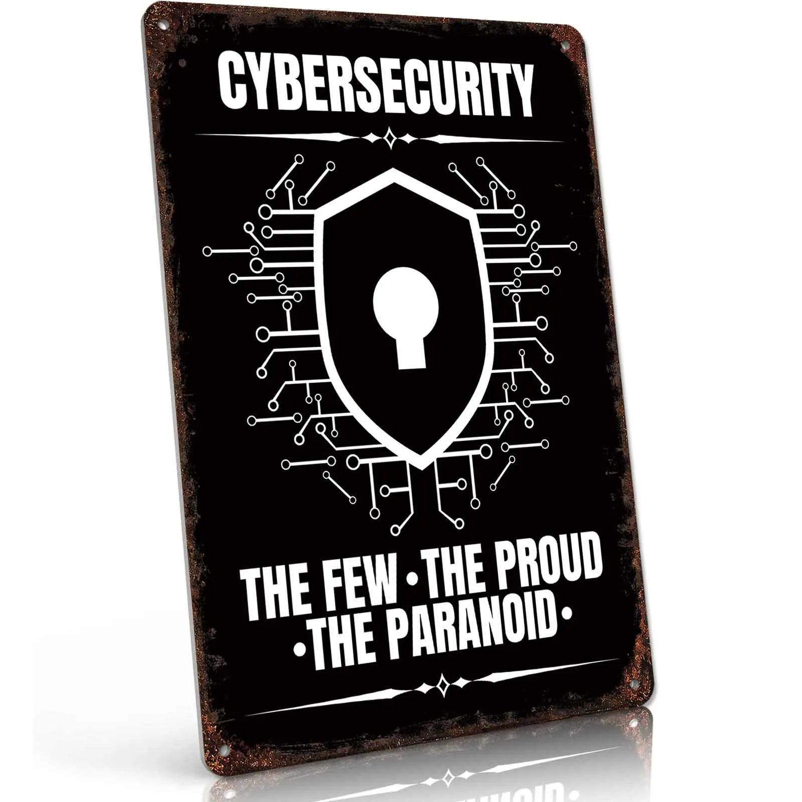 Cybersecurity Metal Sign 8x12 Inch, Funny Aluminum Wall Decor for Offices Tech Rooms Cyber Teams