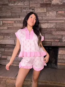 Rosy Coquette Ruffle Set