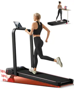 UMAY 16% Incline Treadmill for Home and Office, 4-in-1 Portable Foldable Under Desk Walking Pad,  2.5 HP Quiet with Diamond Pattern Belt