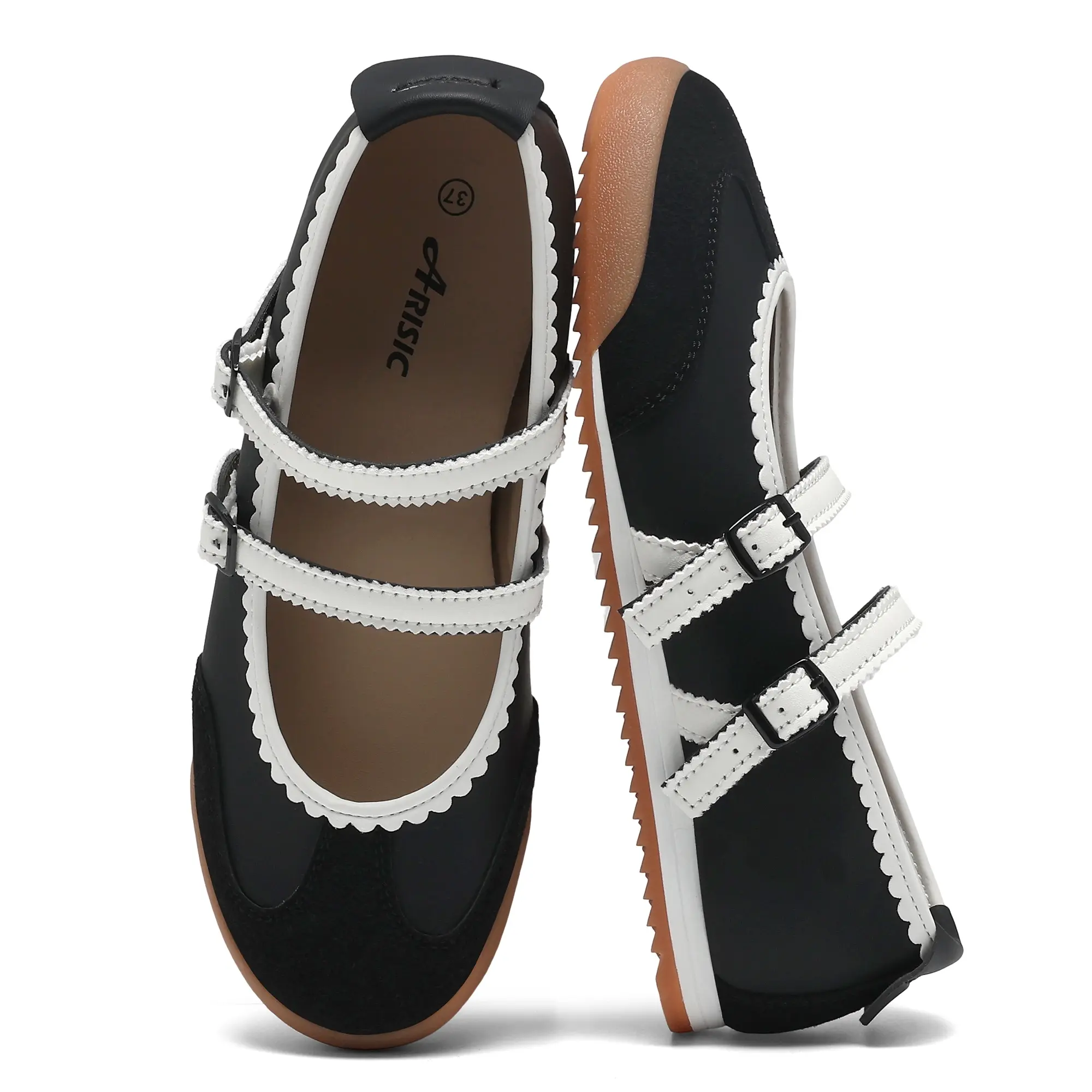 Mary Jane Fashion Sneakers for Women Ballet Comfortable Shoes Trendy Slip On Flats Lightweight Non-Slip Casual Sneakers Shoes with Elastic Straps