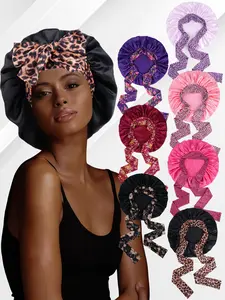 Long Hair Satin Sleep Cap with Elastic Band, Women's Nighttime Sleep Hat, Long Style Sleep Cap, Suitable for All Hairstyles, Shower Cap