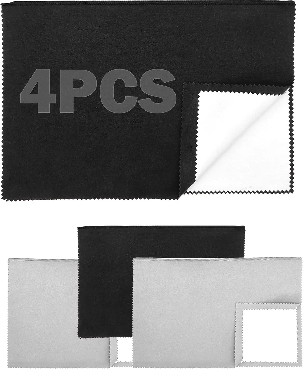 4 count  polishing Cloth, Cleaning Cloth for Sterling , Multi-Layer   Cleaner Cloth Keep  Cleaning and Shiny (11'' x 14''*1Pcs, 6'' x 8''*3Pcs) (4PCS)