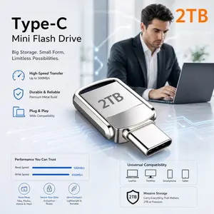 2026 USB Flash Drive 2TB 3.2 Type C PenDrive Memory Stick Pen Drive Flash Disk for PC Smartphone Storage U Disk