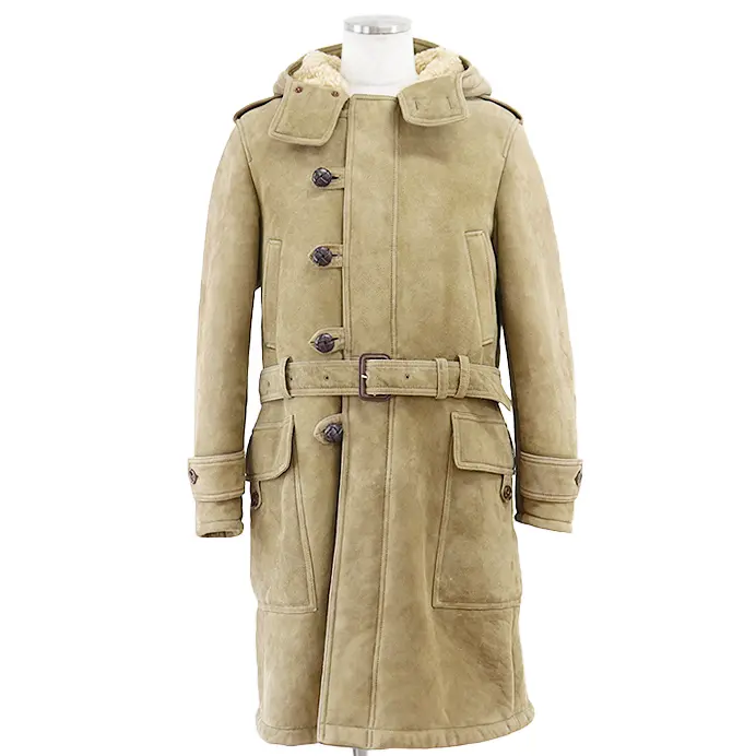 Pre-owned GUCCI Lambskin Small Leather Goods Shearling Sheepskin Coat