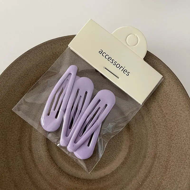 5Pcs Metal Snap Hairgrip Fashion Waterdrop Shape Hair Clips Bangs Clip Edge Clip BB Hairpins DIY Headwear Women Hair Accessories