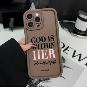 "God Is Within Her She Will Not Fall" Psalm 46:5  Phone case for iPhone 17 16 E Pro Max 15 Plus 14 13 12 11 Air XS XR /Samsung Galaxy S25 S24 S23 S22 Ultra Plus FE Advanced fashion gift Shockproof Silicone TPU Bumper Drop Protection Soft Cover