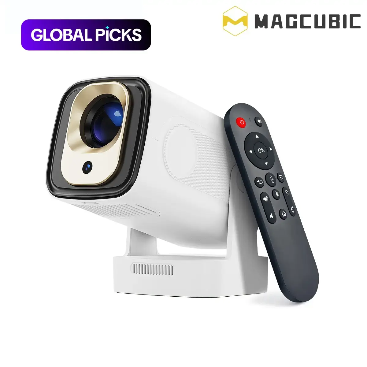 MAGCUBIC HY310 Wifi Smart Portable Projector, 330 ANSI Auto-Focus Native 1080P, 130-inch Screen, Wi-Fi 6 and Bluetooth 5.4 with Auto Keystone Correction for Home Cinema, Audio