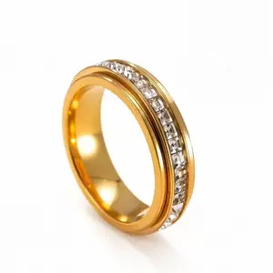 Rotating Stainless Steel Ring for Stress Relief Smooth Spinning Titanium Steel Fidget Ring Hypoallergenic Durable Minimalist Fashion Jewelry for Men and Women Daily Wear Size 6 to 9