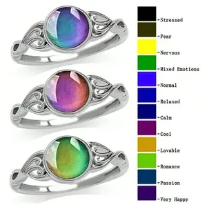 Temperature Color Changing Ring for Women – Round Mood Ring for Daily Wear, Meaningful Gift for Friends & Loved Ones