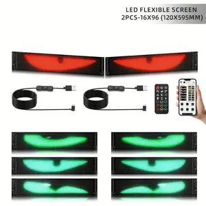 Devil's Eye Flexible LED Display with USB/Wireless Function for Car Dashboard and Store Window Advertising, High Definition Smart Digital Billboard Car Lighting Accessories Car Light Embellishments