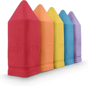 Urban Infant Non-Toxic Sidewalk Chalk for Toddlers and Kids Washable Outdoor Jumbo Chalk Rainbow 5-Piece Set CPSIA Compliant Drop Proof Roll Proof Vibrant Colors Perfect Gift Development Tool