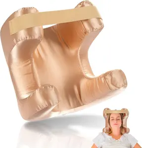 Memory Foam Face Pillow for Side Sleeper Anti-Wrinkle Massage Bed Pillow with Soft Pillowcase Beauty Pillow for Sleeping Face Down, Gold