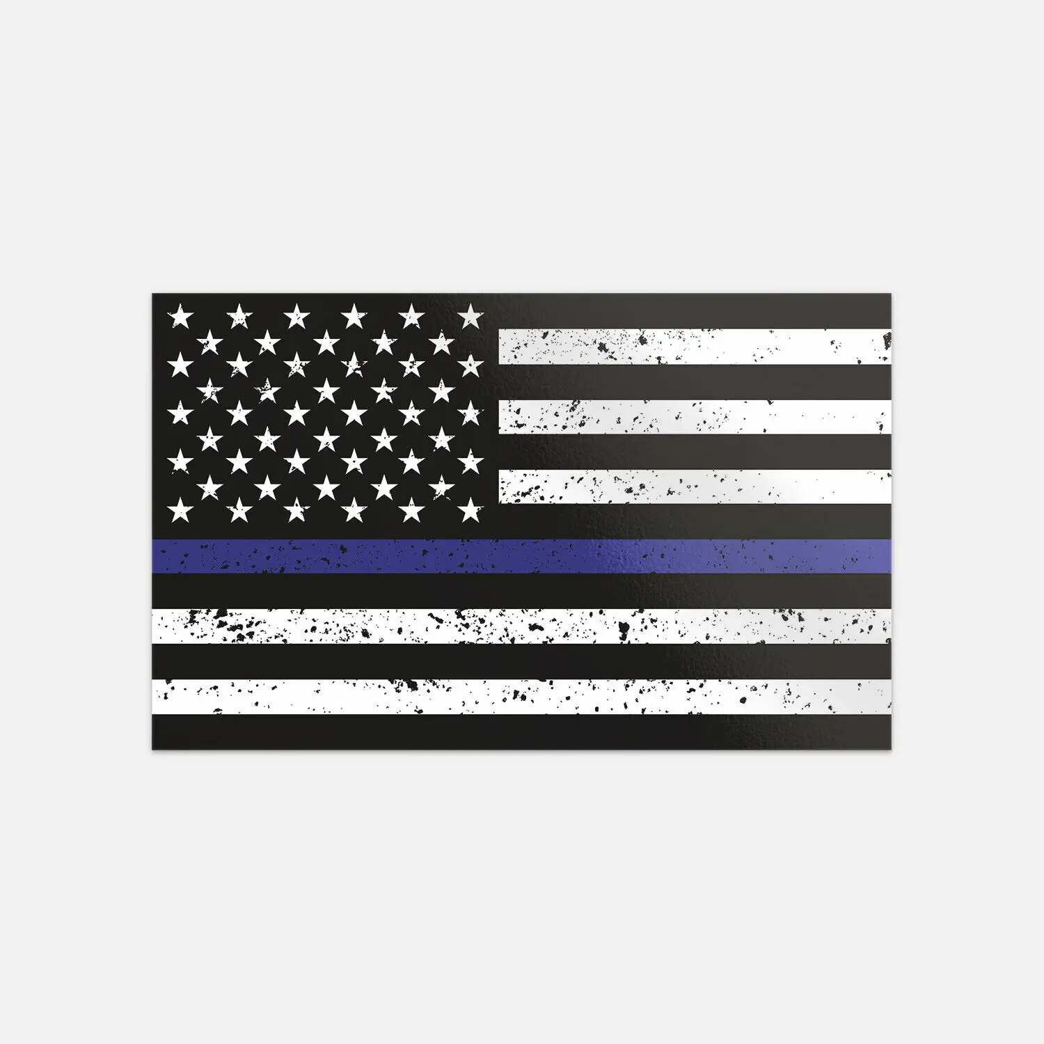 Thin Blue Line Grunge Support Of Police And Law Vinyl Car Bumper Sticker Decal