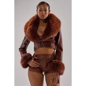 GISELE FUR TRIM MOTO IN PATENT