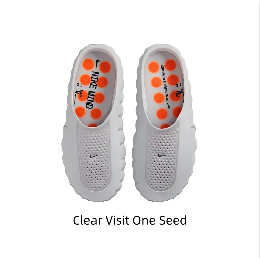 Unisex slip-on clogs, solid white perforated upper with dotted massage insole. Wave edge design and cushioned sole fit home rest, beach and casual daily outfits.