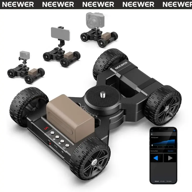 NEEWER DL400 Upgraded Motorized Camera Slider Dolly with App Control, Smartphone Mount, Cable, Vlogging Kit Holder NEEWER DL400 Upgraded Motorized Camera Slider Dolly with App Control, Smartphone Mount, Cable, Vlogging Kit Holder