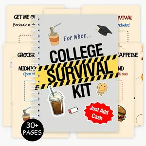 1PC Funny College Life Composition Notebook，Humorous Student Organizer with Emergency Caffeine Logs, Food Fund Trackers And Midnight Munchies Pages, Stress Relief Journal，college gift