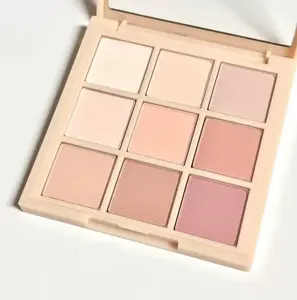 Nine-Color Matte Eyeshadow Palette with Sunscreen & Universal Template Professional Makeup Brush Set Portable Multi-functional Cosmetic Palette for Daily Use Shiny Lustrous Eyeshadow Palette Ideal Gifts for Women Girls Christmas New Year Gifts