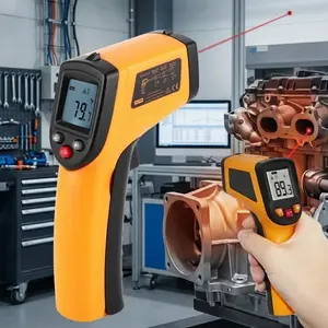 Non-Contact Infrared Thermometer Gun - High Precision Laser Temp Gun for Automotive Repair, Hvac, Electrical Maintenance. Fast Response, Durable & Ergonomic Design for Engine Diagnostics & industrial use.
