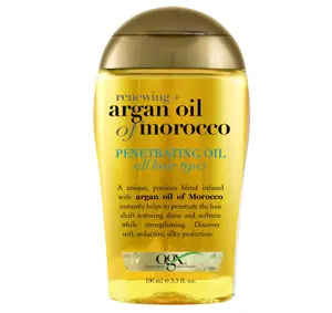 OGX Renewing + Argan Oil of Morocco, Cold-Pressed Argan Oil for Hair Penetrating Treatment & Shine, Moisturizing & Strengthening Silky Oil for All Hair Types, Paraben & Sulfate Free, 3.3 fl oz
