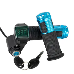 Electric Twist Throttle with Key 12-84V Universal Electric 5 Wire Throttle Voltage Display Razor Upgraded Throttle with Display