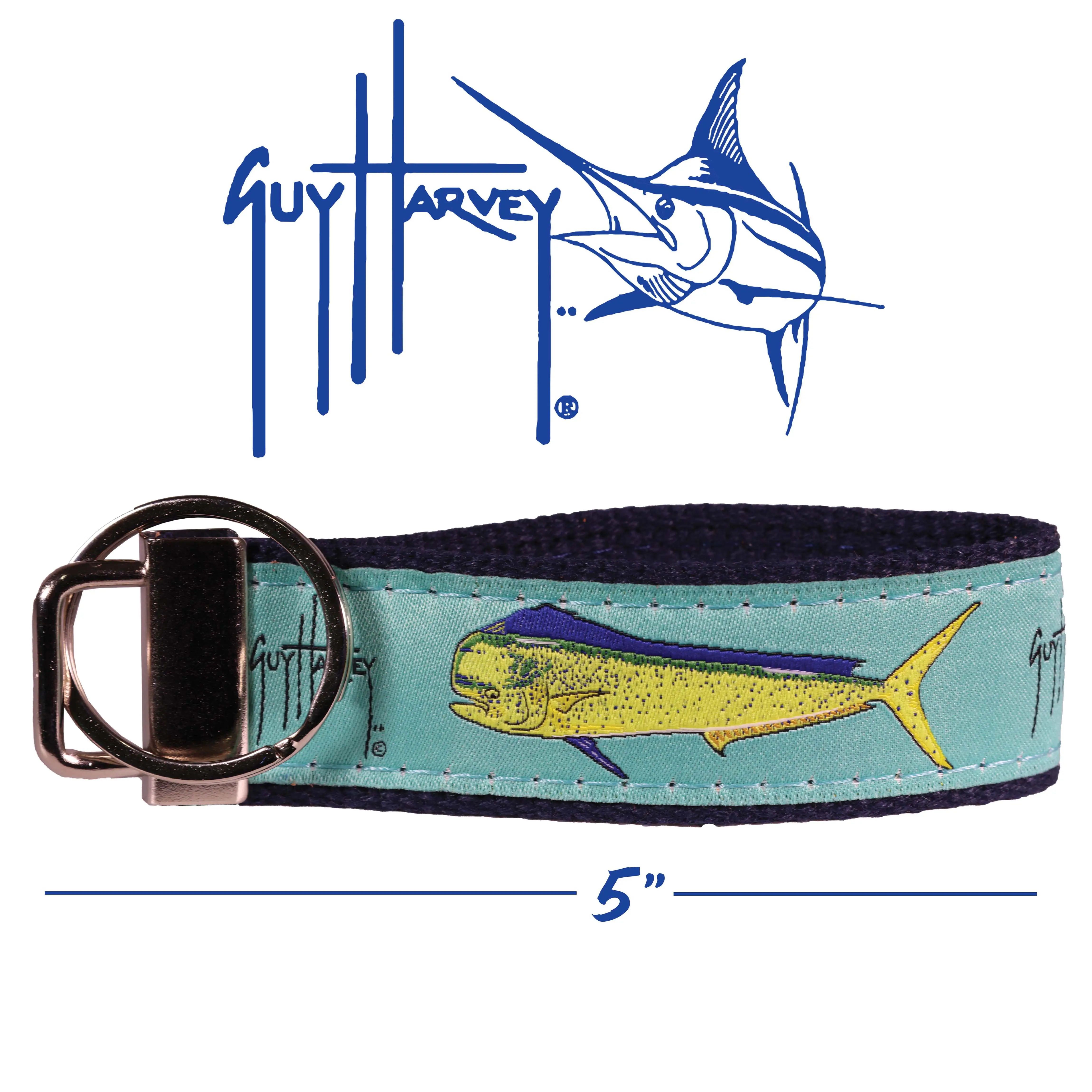 Guy Harvey Bull Dolphin Seafoam Key Fob Ring