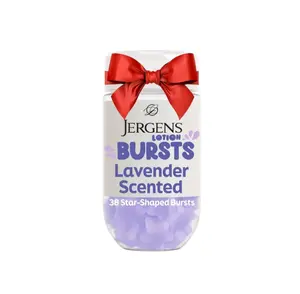 Jergens Lavender Lotion Bursts, Squishy Star-Shaped Moisturizer Bursts, 38 Ct