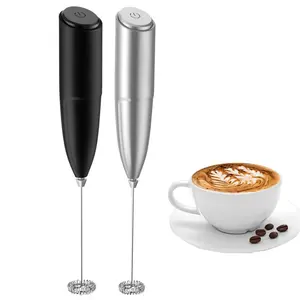 Egg Milk Hand Mixer, Frother for Coffee - Frother Handheld Foam Maker for Lattes, Whisk Drink Mixer Mini Foamer for Cappuccino, Frappe, Matcha, Hot Chocolate Silver