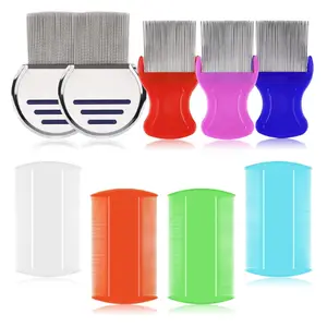 Pcs Lice Combs, Flea Combs, Hair Comb Double Sided Fine Tooth Combs, Removal Dandruff Comb with Metal Teeth, Stainless Steel Louse and Nit Comb for Head Lice Treatment