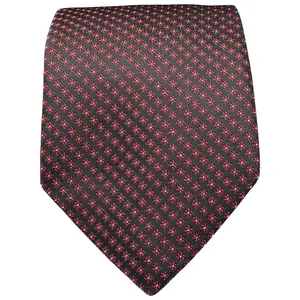 BISSE Necktie - Micro Fabric Men's Tie, Claret Red Detailed Tie, Men's Necktie