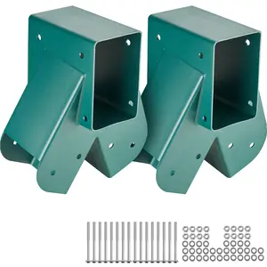 VEVOR A-Frame Middle Swing Set Brackets, TikTokShopBlackFriday, Heavy Duty Carbon Steel Swing Set Hardware with Mounting Hardware, DIY Swing Set Bracket Swing Set Kit for 4x4 Legs & 4x6 Beam, Green (2 Pcs)
