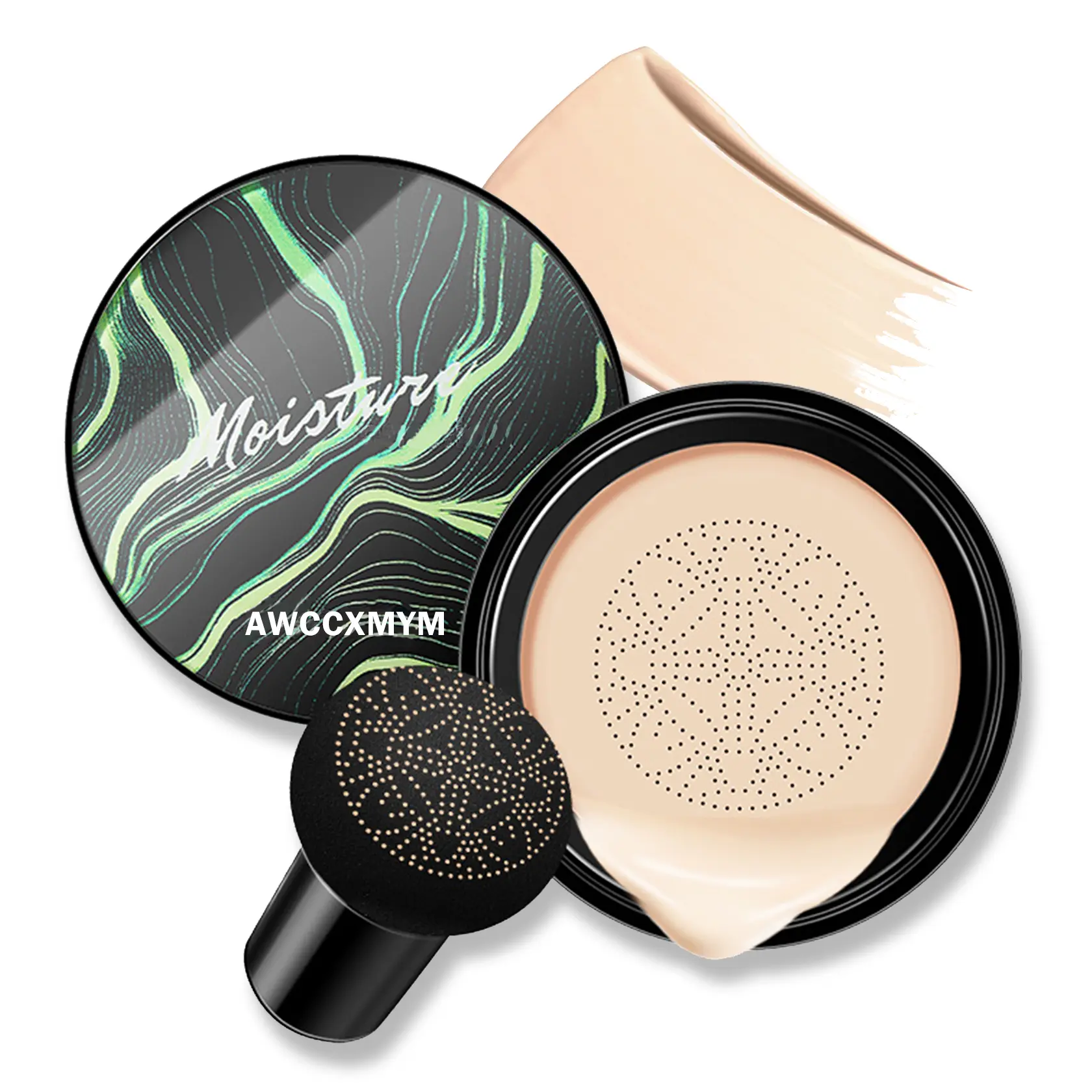 QIUFSSE Portable Waterproof Foundation Cushion Cosmetic - Long-Lasting, Lightweight Coverage, Pore Cover, Blemish Concealment, All-Day Moisturizing Makeup for Natural Look, Suits All Skins, Any, Suit All Skins, One Unit