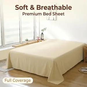 Bedsum Brushed Microfiber Flat Sheet with Soft, Wrinkle-Free, Fade-Resistant, Stain-Resistant, Hotel Quality Flat Bed Sheet