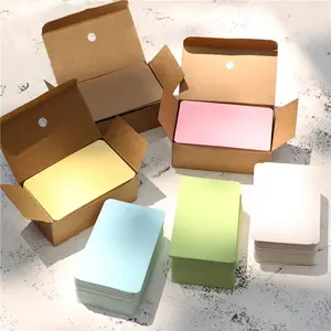 100pcs Color kraft double-sided card on-the-go portable Custom Message Card DIY mini postcard greeting card Vertical Cards