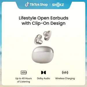 【Live only】SHOKZ OpenDots ONE - Open-Ear Headphones - Wireless Bluetooth Earbuds with Microphone - Premium Dolby Audio - Water Resistant - Fast Charging - Up to 40 hrs Playtime