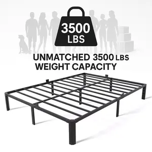 3500 lbs DEHAN Heavy Duty Metal Bed Frame – 3500 LBS Support, No Box Spring Needed, 14‘’ Storage Space, Tool-Free Assembly – Full Size Metal furniture