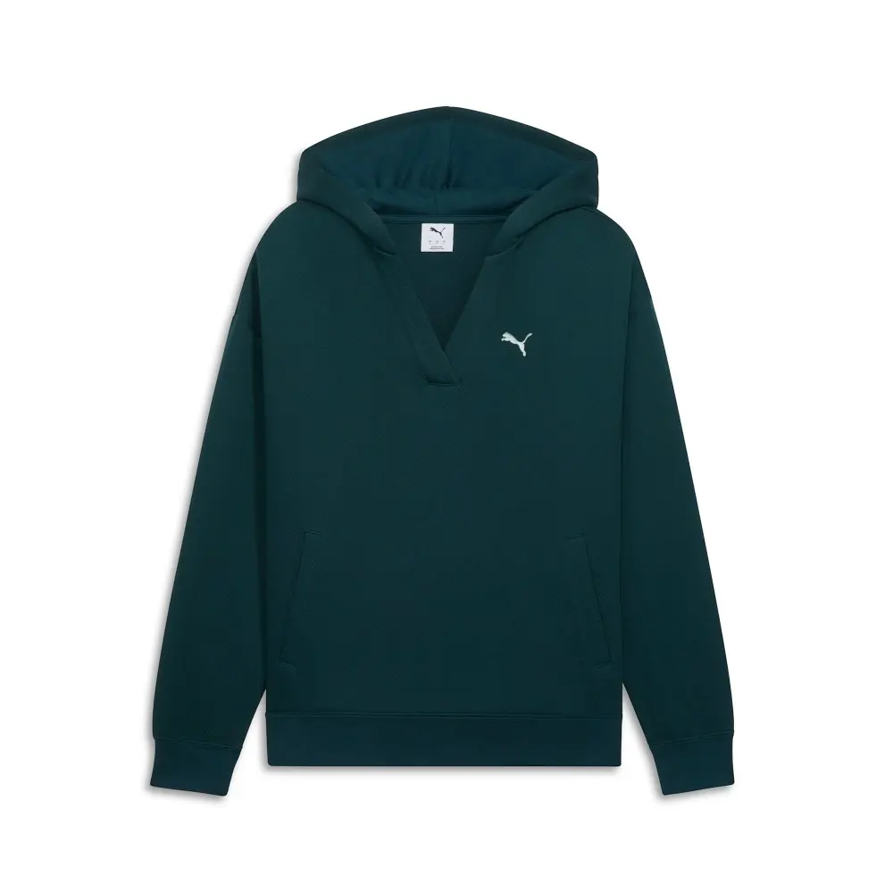 PUMA Womens Essentials Jacquard Hoodie Casual Outerwear Casual - Green PUMA Womens Essentials Jacquard Hoodie Casual Outerwear Casual - Green