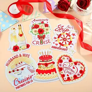 6pcs Nautical Wedding Theme Flower Magnets, Honeymoon-Themed Magnetic Decorations, Home Decor, Rubber Fridge Magnets for Canaveral Garage, 7.6 x 6.2 Inches, Perfect Wedding Gift