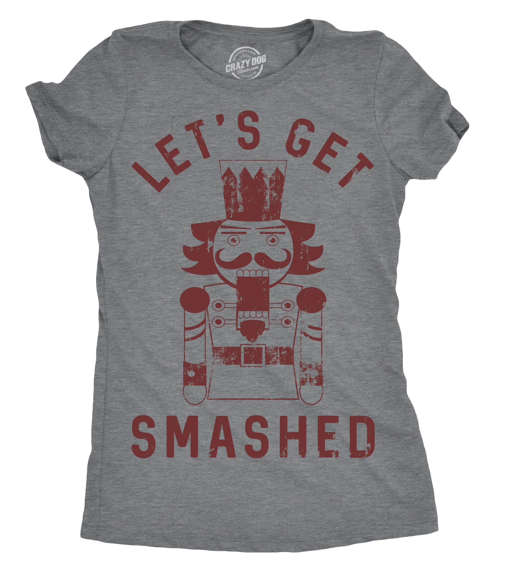 Womens Lets Get Smashed T Shirt Funny Christmas Nutcracker Tee for Ladies Funny Womens T Shirts Cute Vintage Fashion Casual Ladies T-Shirt Gift Christmas Tops for Women Funny Drinking Top Women's Novelty Tees